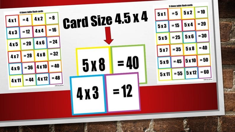 Multiplication table flash cards. Inexpensive and very versatile. 